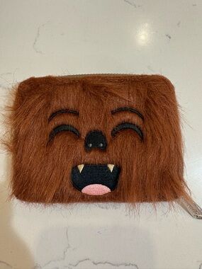 NWOT Loungefly Brown Furry Monster Wallet with Embroidered Face & Chewy Lanyard
